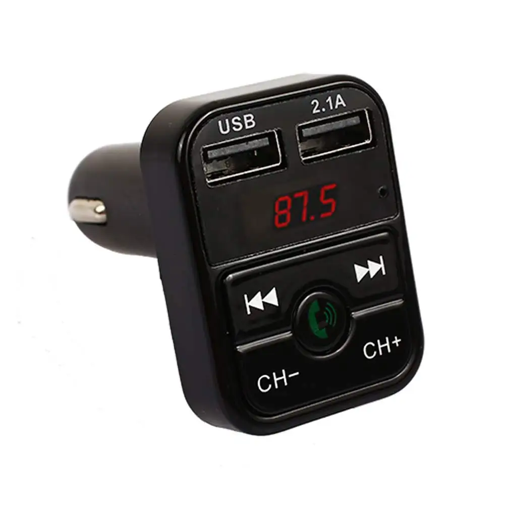 5 в 2.1A светодиодный цифровой дисплей Автомобильный беспроводной Bluetooth комплект Handsfree Вызов приемник fm-передатчик микрофон двойное автомобильное usb-устройство для зарядки телефона - Формат цифровых медиаданных: black