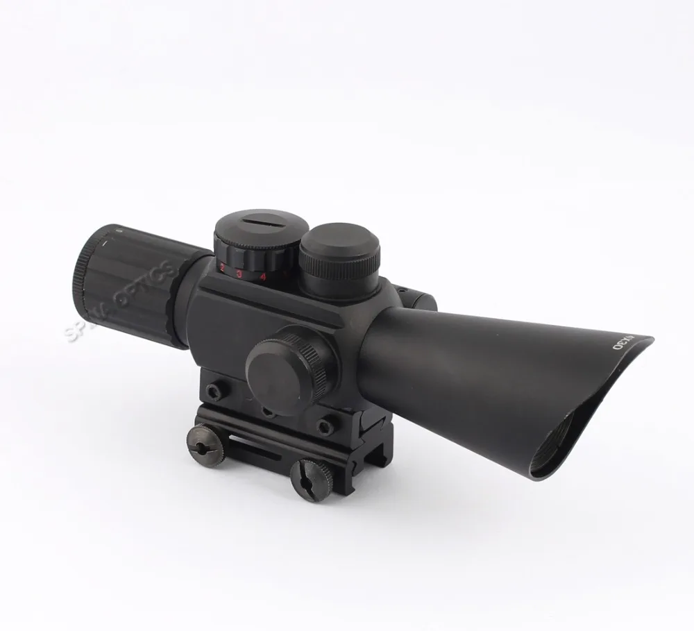 Оптика SPINA Тактическая Охота 4X30 Riflescope регулируемая база ласточкин хвост оптика Сфера с красным лазерным прицелом для охоты