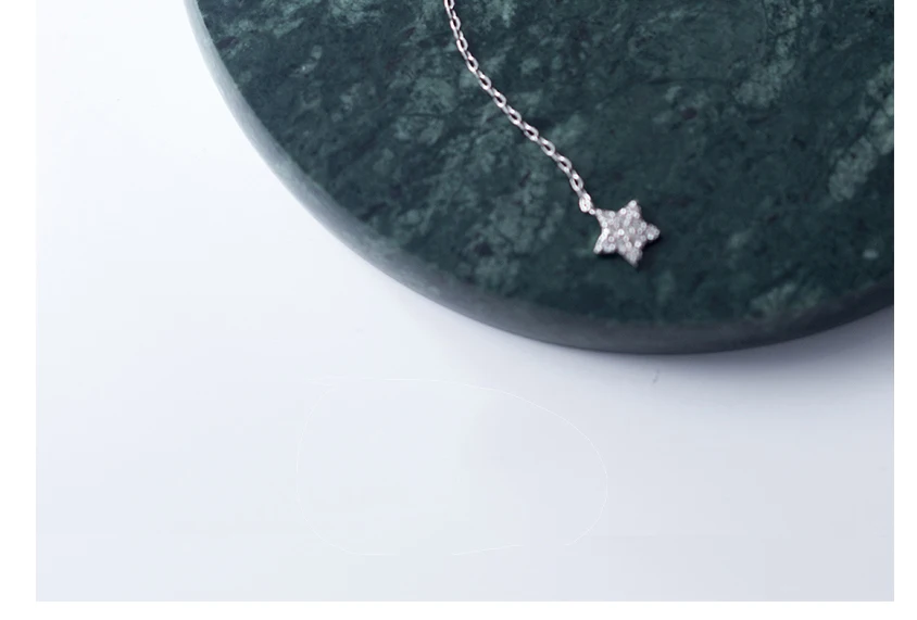 925 Sterling Silver Star Pendant Necklace Cubic Zirconia Micro Paved Fashion Jewely Sex Small Choker Necklaces For Women Girls (12)