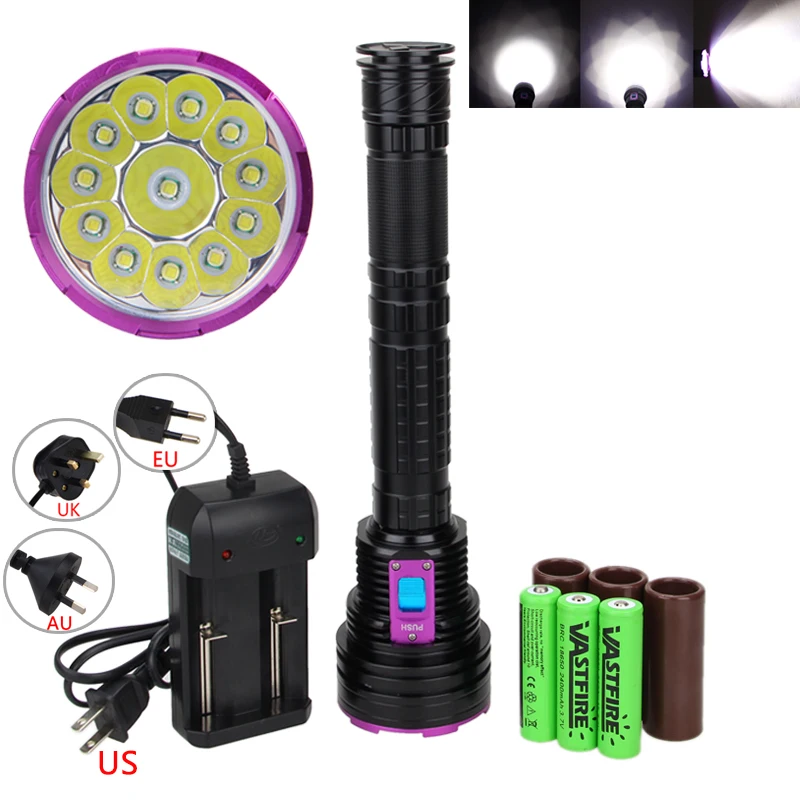  VASTFIRE Underwater 100m Diving Flashlight Waterproof 5000lm 12X T6 Diving Lanterna 18650 LED Recha - 32780874973