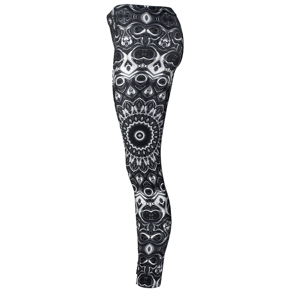 Women Mandala Flower Digital Print Skeleton Leggings