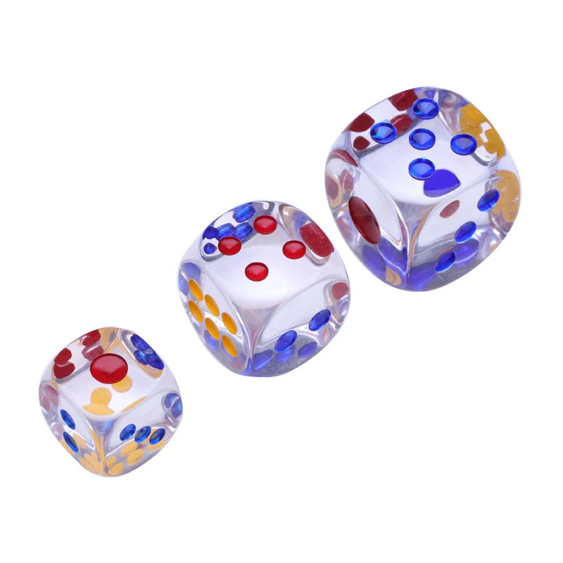 Transparent Resin Dice 2.3cm 2.9cm 3.3cm Blank Face Printed Engraved