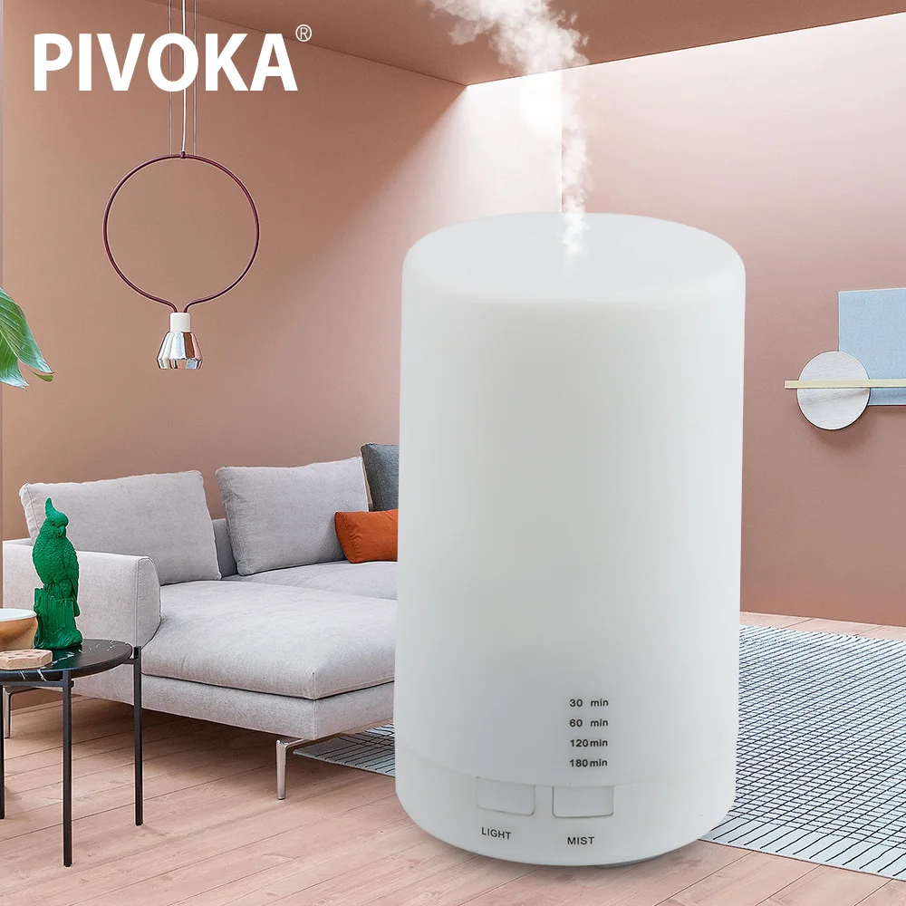 

PIVOKA125ml Ultrasonic Air Humidifier Aromatherapy Essential Oil Diffuser LED Electric USB Humidifier