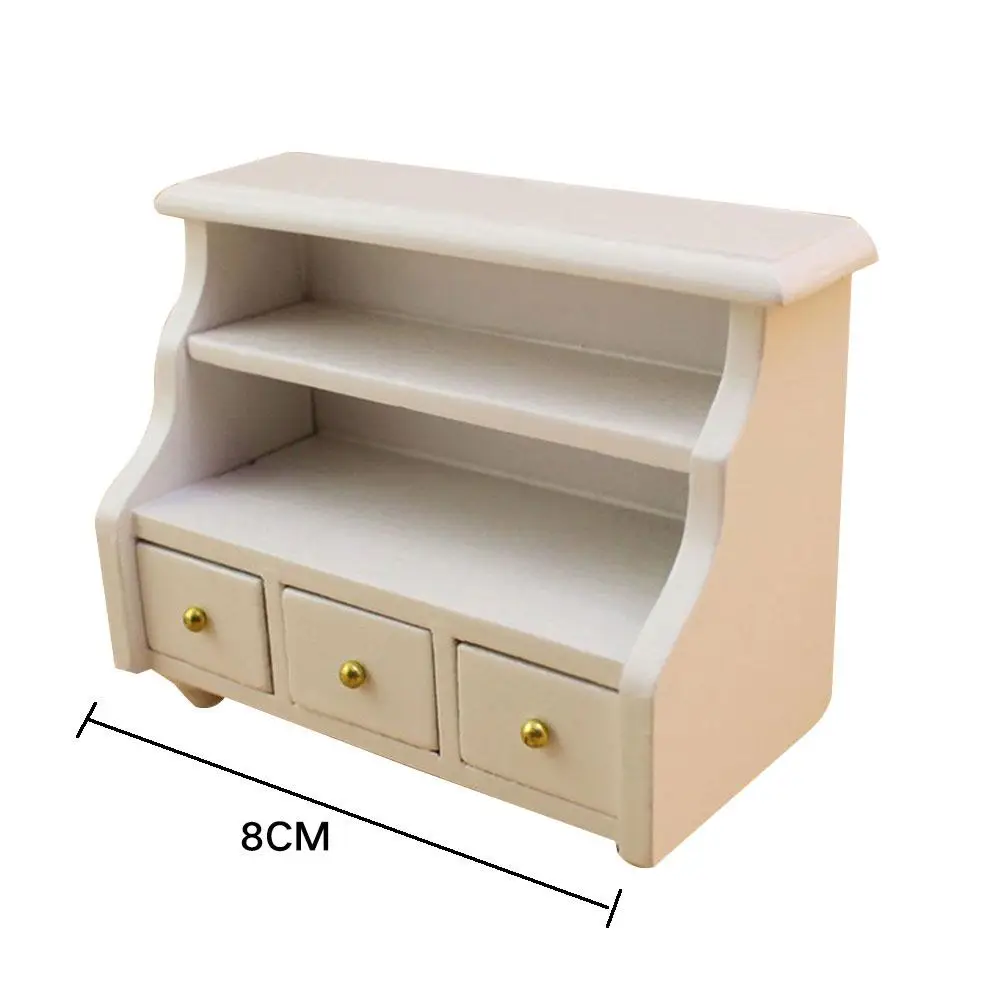 

Dollhouse Cabinet Bathroom White Attractive Miniature Cabinet Toilet Mini Drawer 1:12 Dollhouse Accessories Miniature Furniture