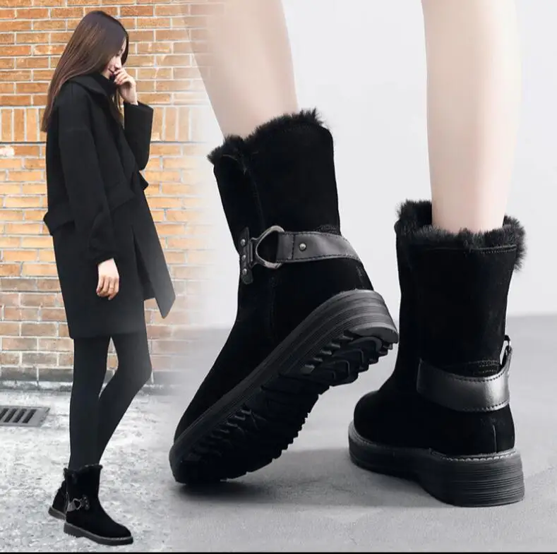 

Winter boots, snow boots, new models, short tube, leather boots, women's shoes, warm and cotton shoes.
