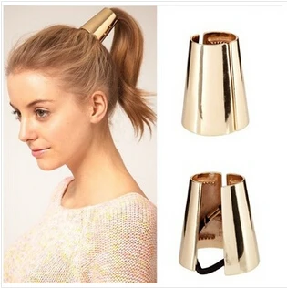 Bijoux métal Big or / argent plaqué élastique queue de cheval titulaire cheveux