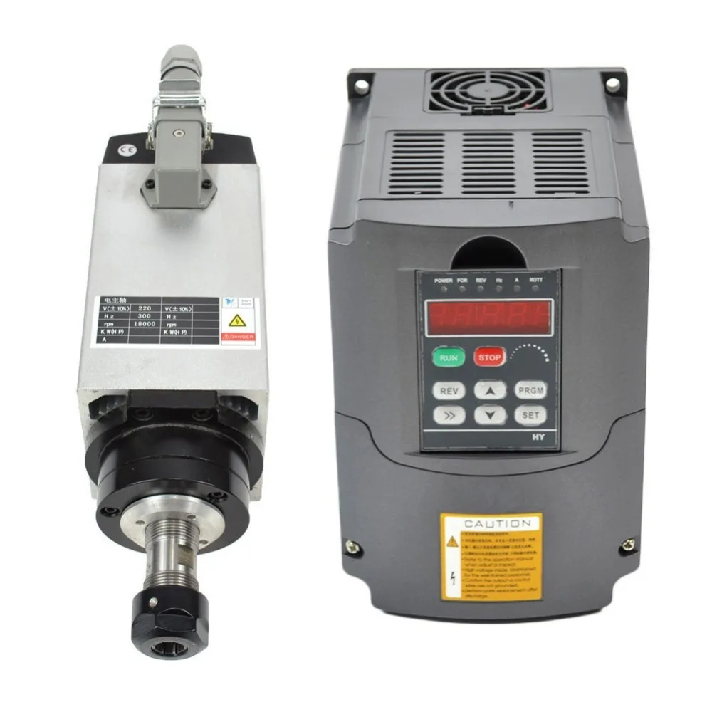 

Free Shipping 3KW / 380V Spindle Motor 3KW HJ Air Cooled Square Spindle + 4KW 380V Inverter VFD CNC Router Spindle Motor
