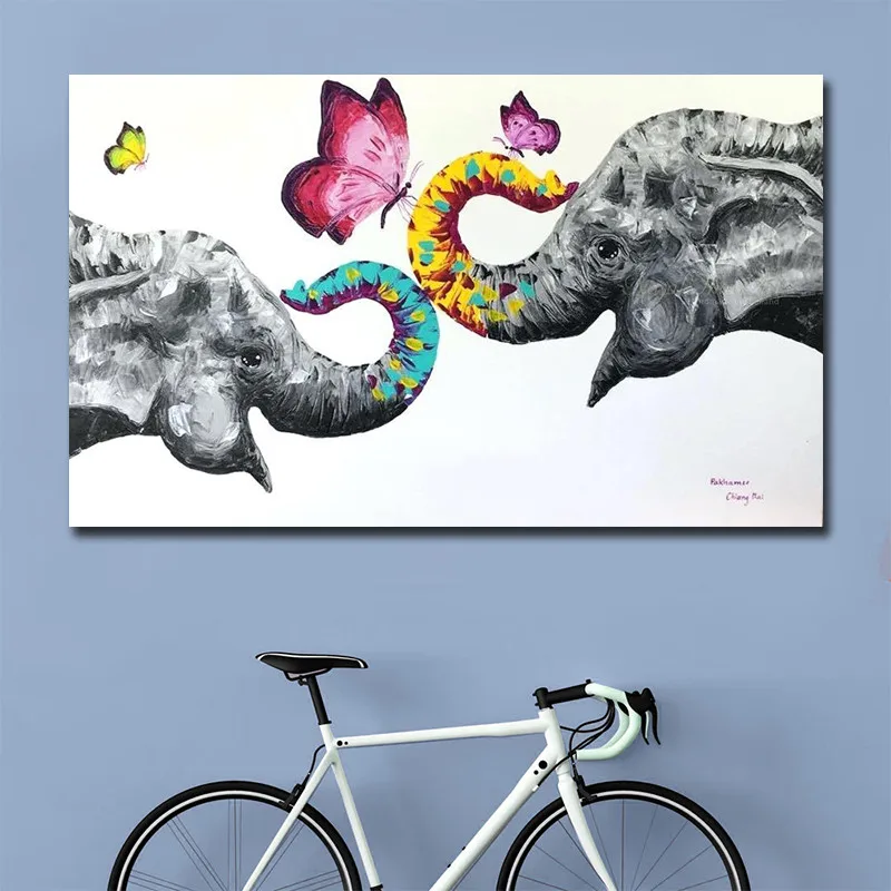 

Poster Vintage Canvas Elephant Painting Modern Wall Art Living Room Print Picture Fashion Cuadros Decoration Dropshipping Canvas
