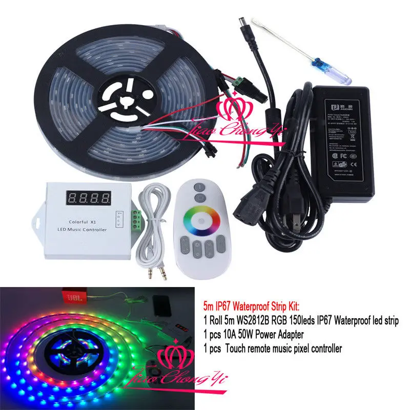 Ip67 plus Música Controlador plus Power 5 v Ws2812b Individualmente Endereçáveis Tira Conduzida Remoto 9 High Quality led strip ip67