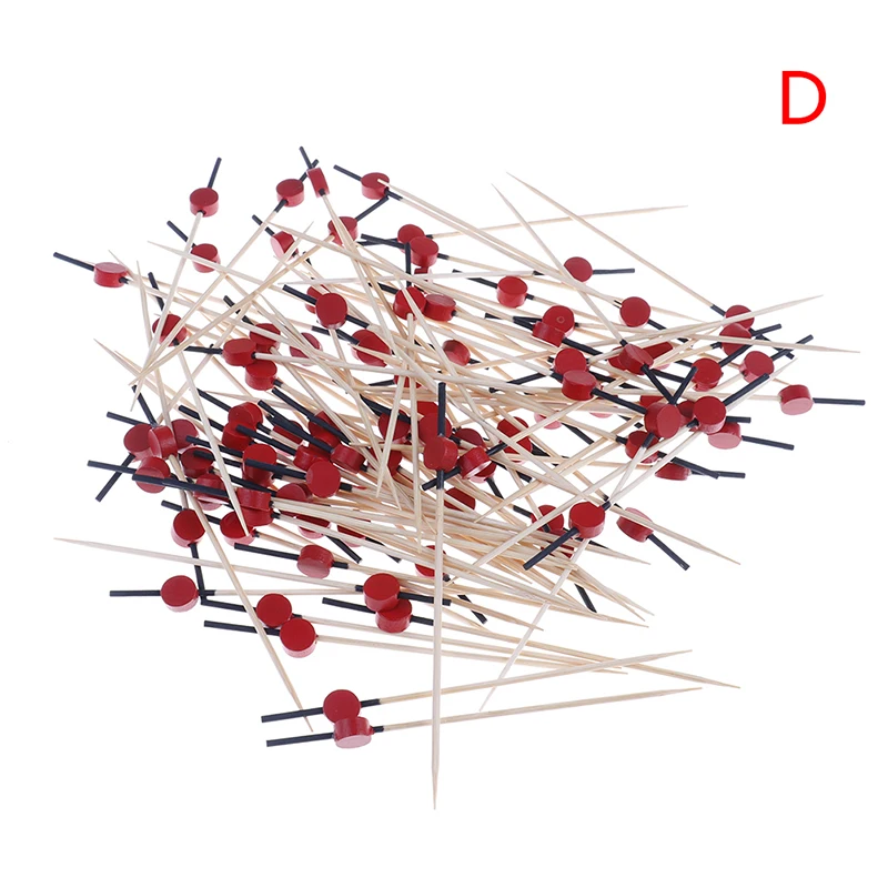100 шт. красочные в форме сердца коктейльный напиток перемешивание палочки еда десерт выбирает фрукты бэнто с вилкой аксессуары 12 см - Цвет: D