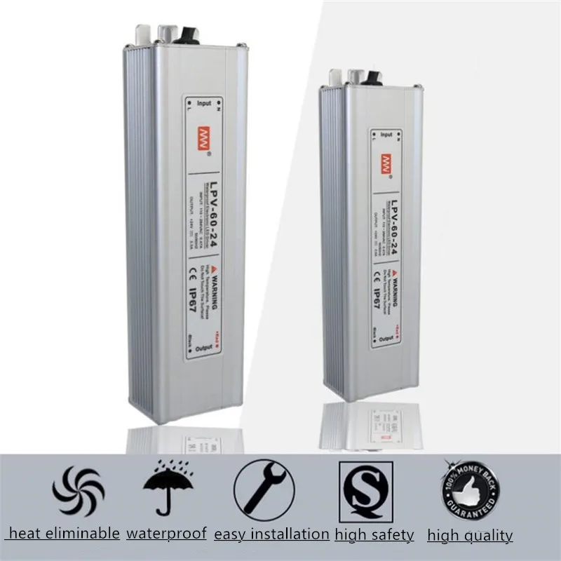 

Meanwell original constant voltage 12V Power Supply LPV-60-12 60W/100W/150W 5A IP67 waterproof,approved for LED lighting