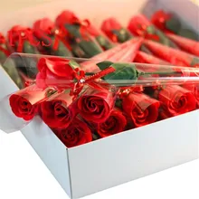 Мыло для ванны с ароматом, 30 шт., красная фуксия, ароматическое мыло с лепестками роз, мыло для тела, подарок на свадьбу, P# D44, Прямая поставка