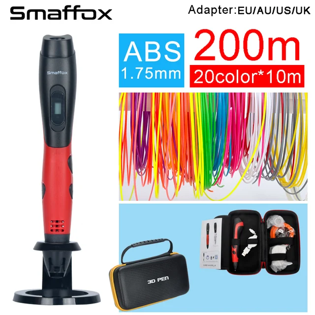 Special Offers SMAFFOX 3D pen sma-01 with 1.75mm abs filament kids diy drawing pen 3D molding,5V 2A usb adapter,oled display creative education