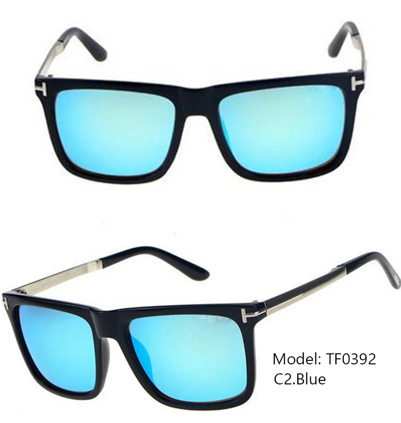 IVSTA с оригинальным логотипом TF039 солнцезащитные очки зеркальные для вождения большие негабаритные очки мужские брендовые дизайнерские квадратные оправы Nerd UV400 линзы - Цвет линз: TF0392-C2 Blue