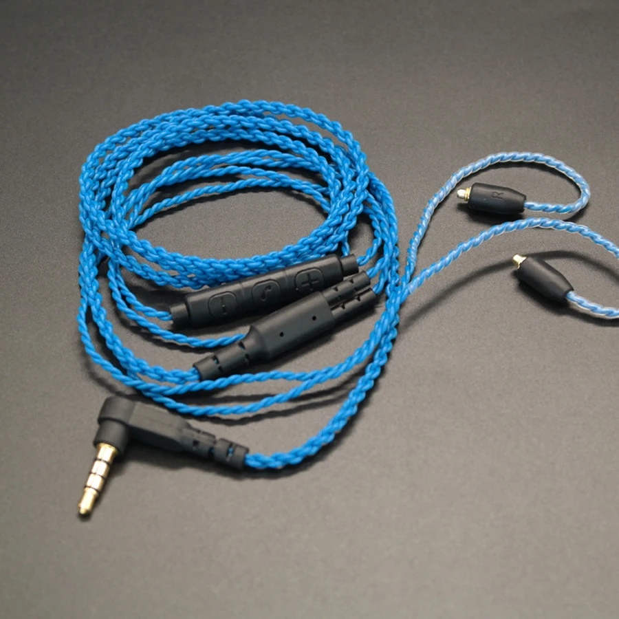 DIY наушники-вкладыши MMCX кабель для Shure SE215 SE535 SE846 UE900 обновленная Замена 14 ядер медный твист аудио шнур с микрофоном