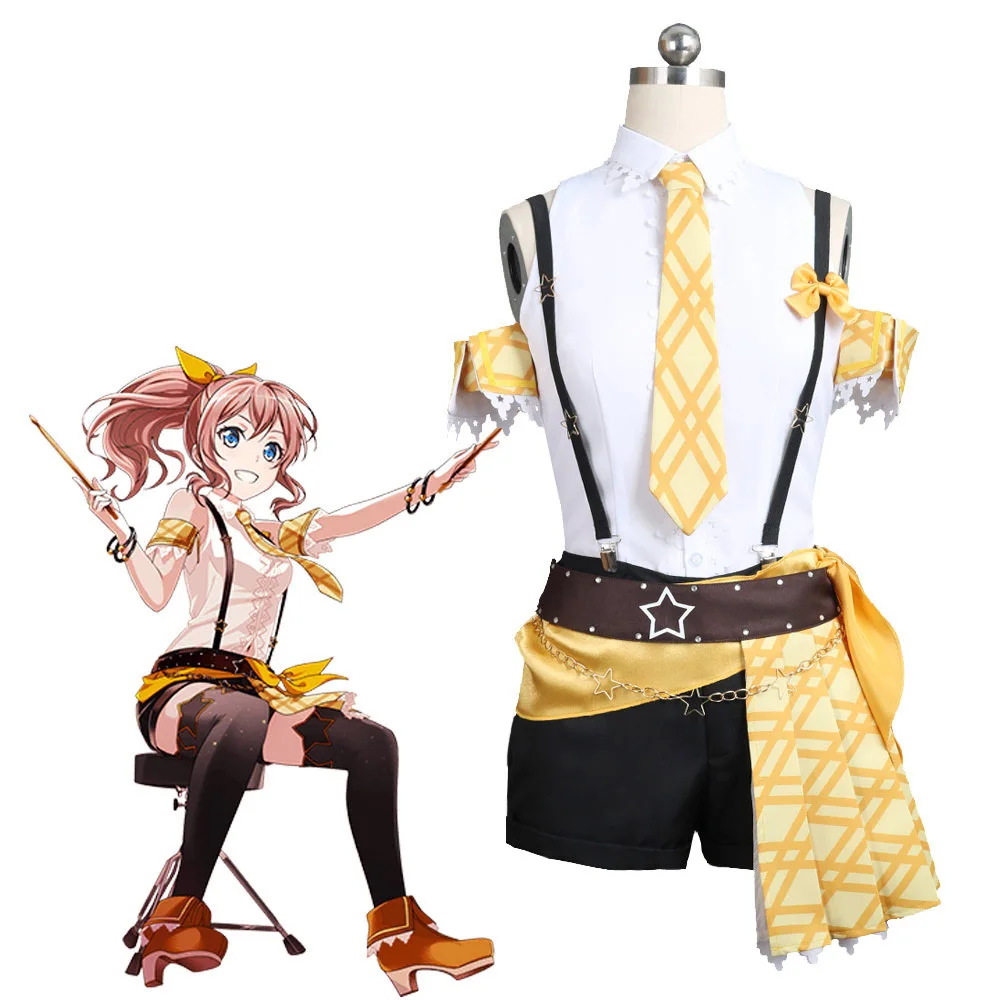 Косплэй костюм Bang Dream! Poppin'Party Ichigaya Arisa Yamabuki Saaya Ushigome Rimi Hanazono Tae Toyama Kasumi аниме