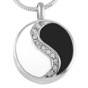 

IJD8277 Chinese Yin Yang With CZ Stones Cremation Jewelry Keepsake Urn Pendant Necklace Human Pet Memorial Jewelry Engraveable