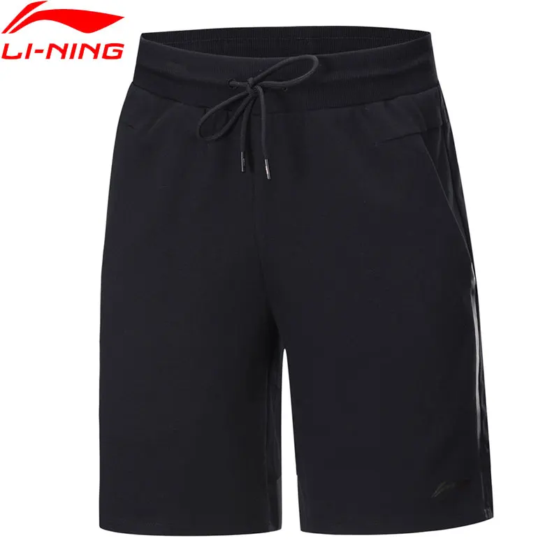 

Li-Ning Men Training Series Sweat Shorts Cotton Polyester Spandex Regular Fit LiNing Fitness Sports Shorts AKSP077 MKD1633