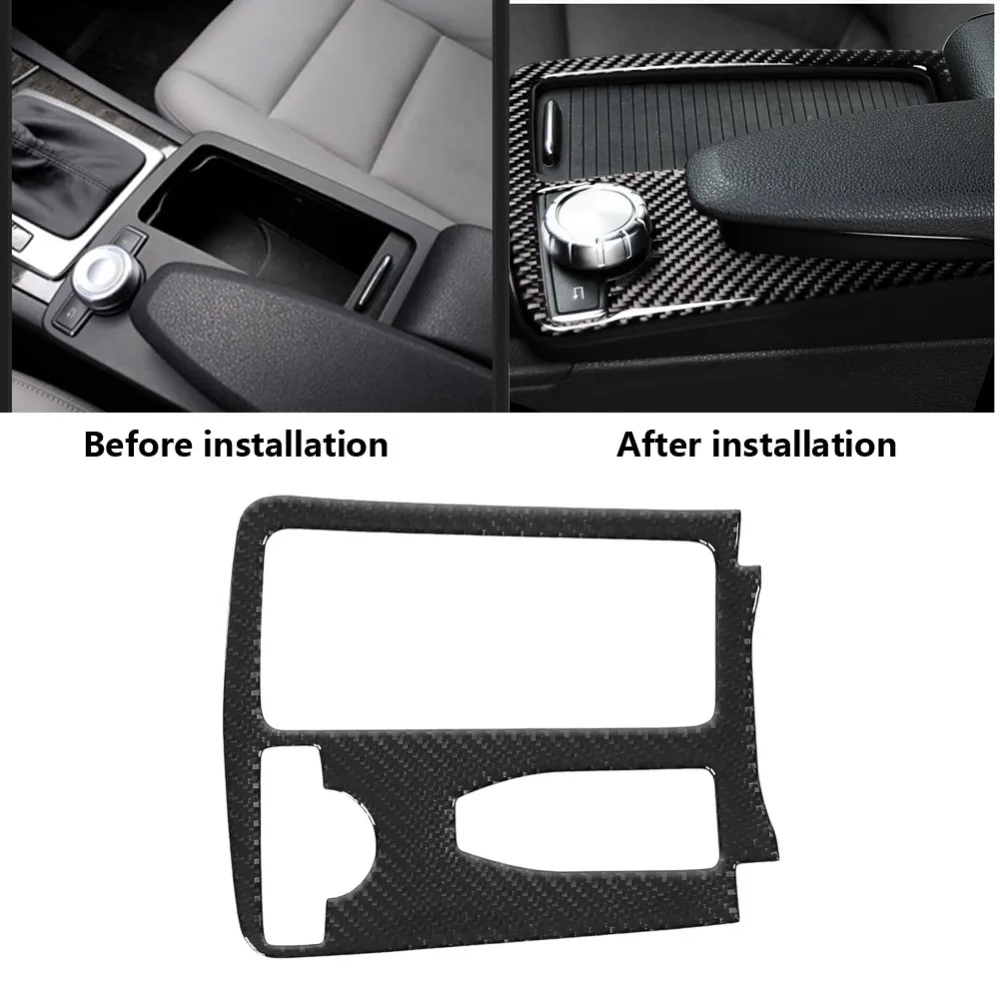 Carbon Fiber Gear Shifte Panel Interior Trim Decor Sticker For Mercedes W204