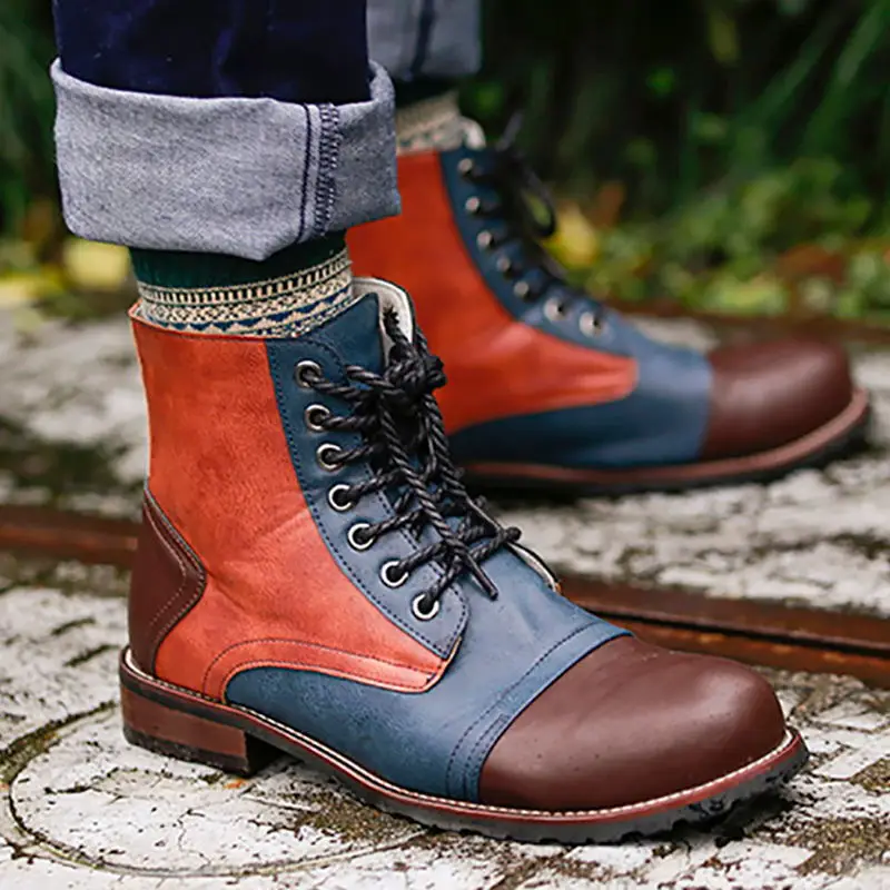 

Masorini Male Lace Up Warm Ankle Boots Men Pu Leather Boots Winter Shoes Fashion Men Brithsh Shoes 2018