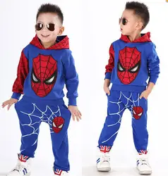 Комплекты новой одежды «Человек паук» для маленьких мальчиков хлопковый спортивный костюм для мальчиков костюм «Человек-паук» из