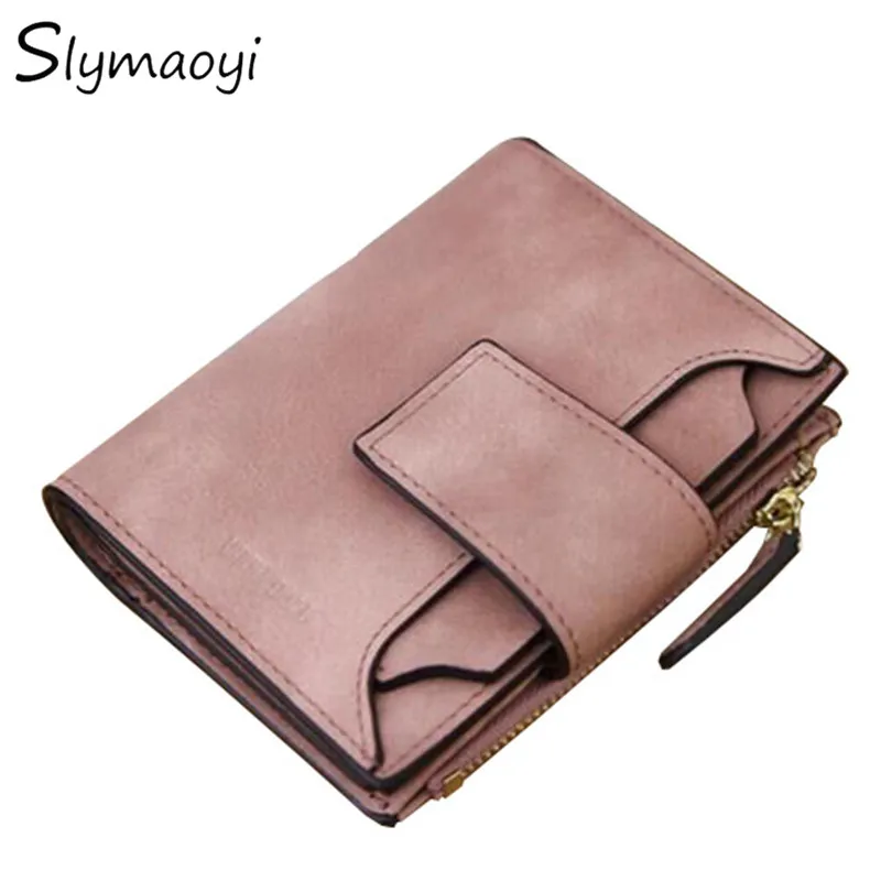 

Slymaoyi 2017 New Fashion Women Wallet Retro Female Purse PU Zipper Wallets Short Design Clutch Femininas Brand Card Holder Gift