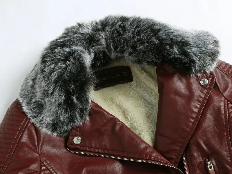 Хит, женские зимние теплые куртки из искусственной кожи с меховым ...
