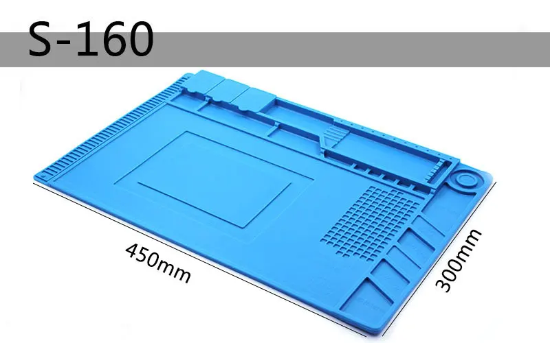 

SZBFT 450*300*7mm insulation Silicone Pad Desk Mat Maintenance Platform With Magnetic Section For BGA Soldering Repair Station