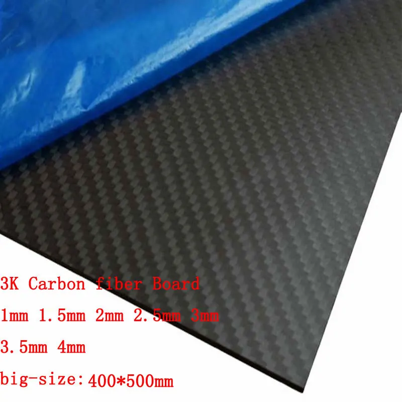 Full 3K Carbon fiber Plate sheet Board material matte twill 400*500 400x500mm 40x50cm thickness 1 1.5 2 2.5 3 3.5 4 mm 1pcs yt772 acrylic board transparent organic glass diy plastic building model material thickness 1 2 3 5 mm area 10 20cm