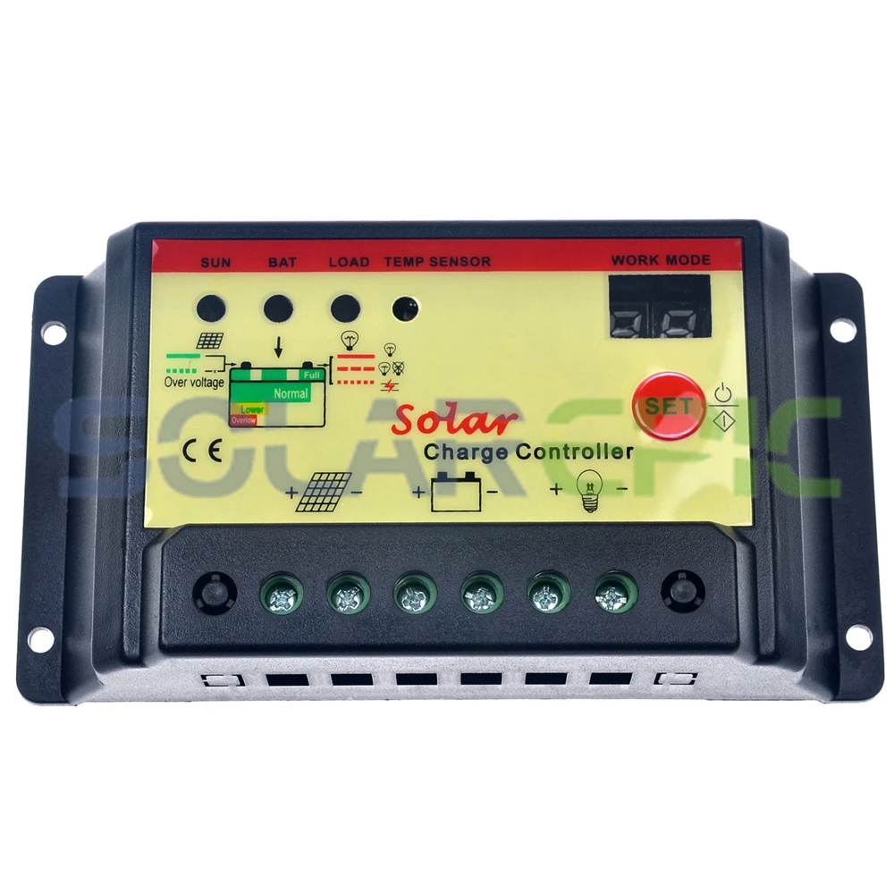 

10A Solar Charge Controller 12V 24V Battery Regulator Light & Timer PWM Solar Charger Controller 10A Solar Controller 120W/240W