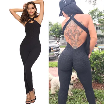 

Combinaison Femme Women's One-piece Sport Jumpsuit Running Fitness Workout Gym Tight Pants monos largos mujer pantalon largo