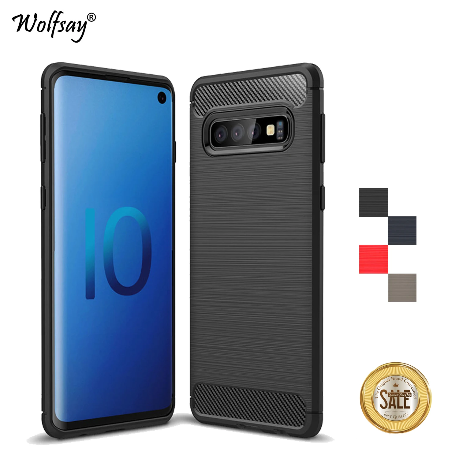 

For Samsung Galaxy S10 Case Shockproof Soft TPU Brush Rubber Phone Case For Samsung Galaxy S10 Back Cover For Samsung S10 Fundas