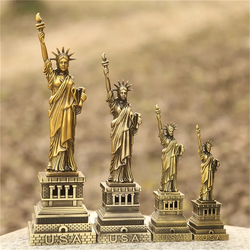 Металлические украшения сувениры Статуя Модель свободы для домашнего офиса декоративные поделки настольные статуэтки миниатюры