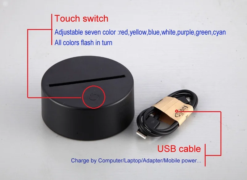 YIMIA новинка подарок USB 7 цветов Изменение Прекрасный щенок модель светодиодный ночник 3D настольная Сенсорная лампа детский ночник