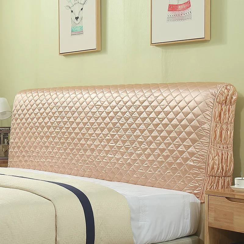 

European Bed Cover 120-220cm All InclusiveIce silk fabric Comforters Dust Proof Elastic Bed Headboard Cover Protective Cover