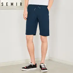 SEMIR Брендовые мужские Шорты Досуг мужчина 2018 Лето wearKnee Длина новые мужские популярные логотип черный Шорты Красивый Мужские штаны