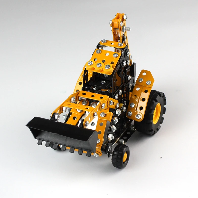 DIY самозарядные двойной инженерных автомобиль дети интеллект сплава Сборка строительные блоки Развивающие игрушки для детей 311 шт