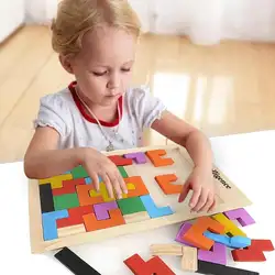 Красочные Tangram головоломки логические деревянные игрушки Тетрис дошкольного Magination интеллектуальной Развивающие детские игрушки ребенок