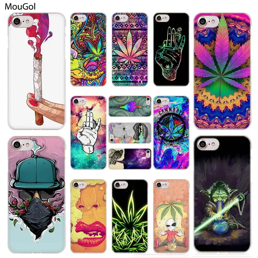 

MOUGOL Psychadelic Smoke Weed Fashionable transparent Case Cover for iPhone XS Max XR X 6 6s 7 8 Plus 5 5s SE 5c 4 4s