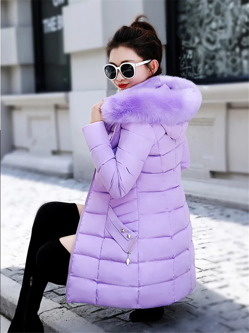 Зимняя женская длинная куртка, зимнее пальто для женщин, воротник из искусственного меха, теплая Женская парка, верхняя одежда, пуховик, зимняя куртка, Женское пальто, N204
