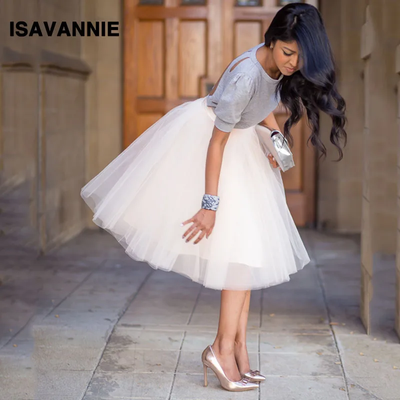 Puffy 7 Layers Tulle font b Skirt b font Hidden Zipper Summer Style High Waisted Maxi