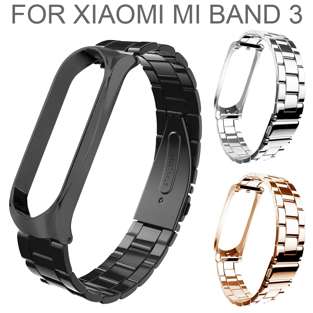

Fashion Saat Kordonu Stainless Steel For Mi Band 3 Bracelet Luxury Wrist Strap Metal Wristband For Xiaomi Mi Band 3