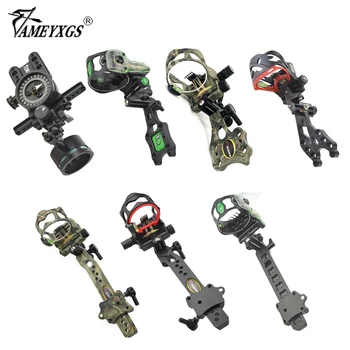 

Archery Aluminum Alloy Fine Tuning Compound Bow Sight 1/5 Pin Optical Fiber Adjustable/Graduated For Aim Hunting Shooting