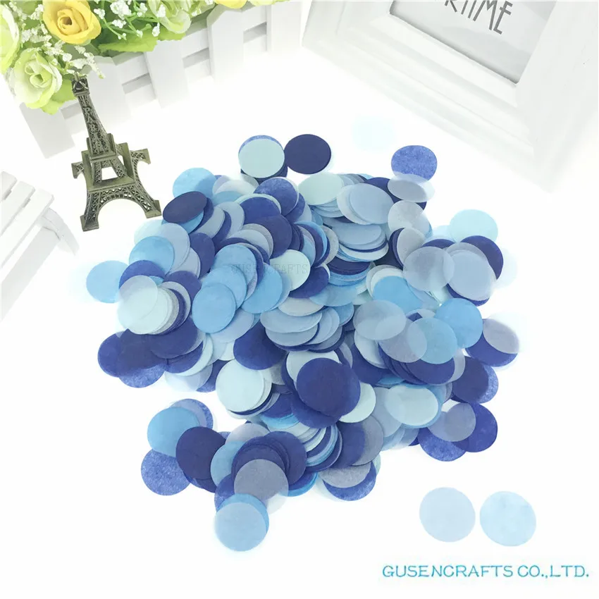 

15g Per Bag 1 inch(2.5cm) Bright Colors Mixed Round Tissue Paper Confetti Wedding Party Table Decorations
