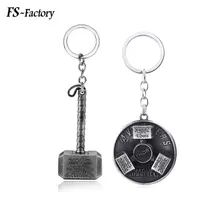 Marvel The Avengers Alliance Thor Hammer Rotatable Keychain Letter Shield Key Chain for Movie Fans Car Keyring Chaveiro Jewelry hot the avengers 3 infinity war thor axe hammer keychain thor stormbreaker key chain for movie fans car keyring jewelry