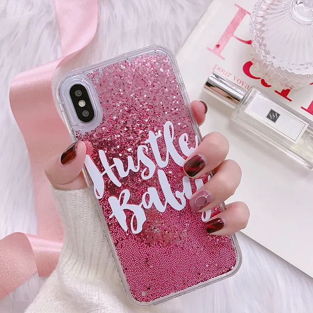 

Cool girl quicksand Glitter Case for iphone X 7 7Plus Dynamic liquid Case For iphone 6 6s 6Plus 8 8plus back cover