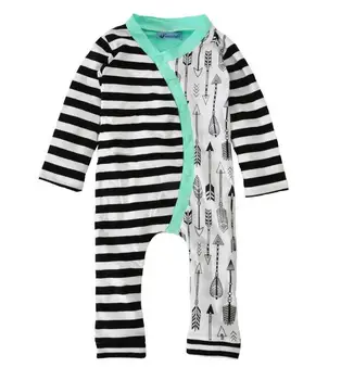 

4pcs/lot girls Jumpsuit kids clothes children clothing long sleeve Arrow Striped boys romper 0918 sylvia sis