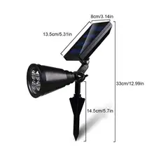 Обновленный Солнечный садовый светильник, наземные Ландшафтные огни регулируемый водонепроницаемый уличный сенсорный фонарь Автоматическое включение/выключение для задней панели