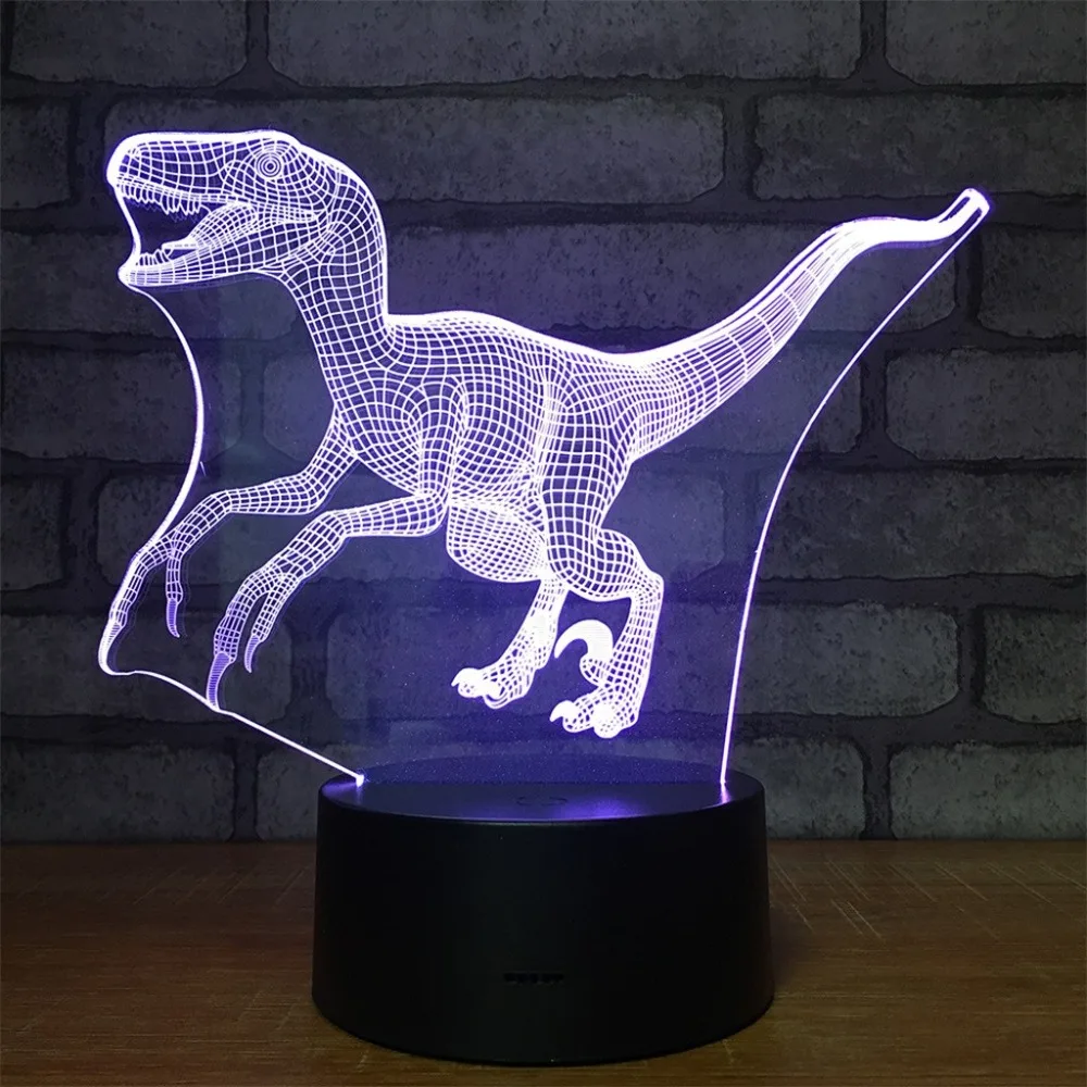 Cryolophosaurus therizinosurus Teratosaurus динозавр 3D ночник настольная лампа 7 цветов меняющая Настольный лампа, ночник