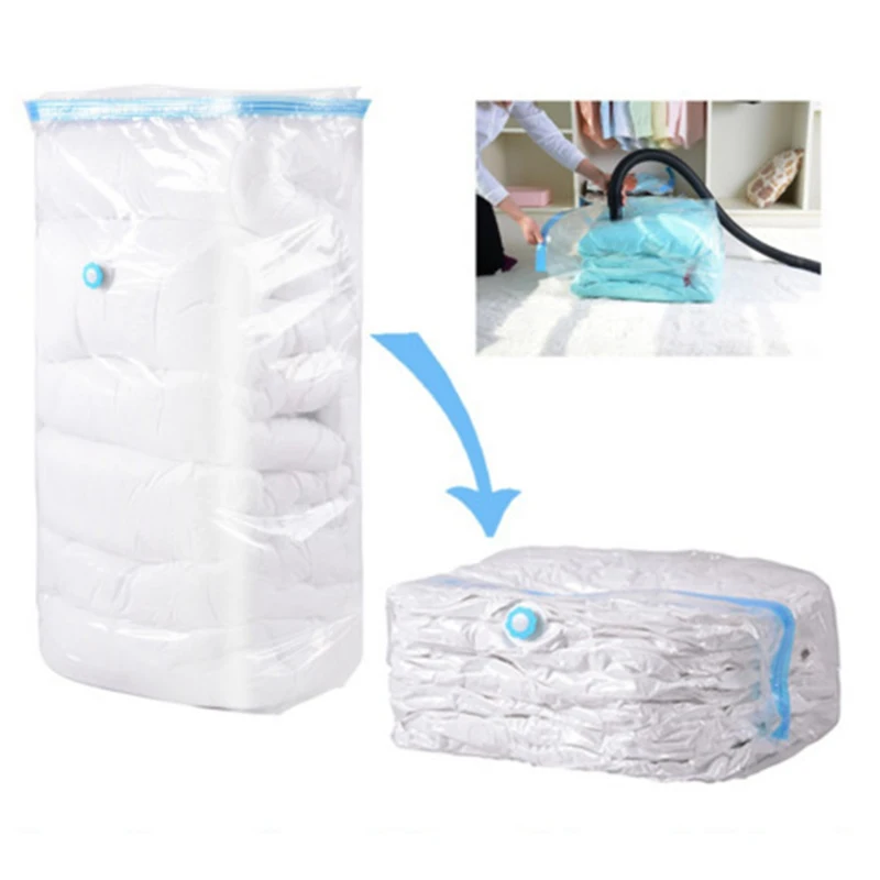 

High Capacity Vacuum Bag Package Compressed Organizer for Quilts Clothes Transparent Space Saving Seal Bags Foldable Storage Bag